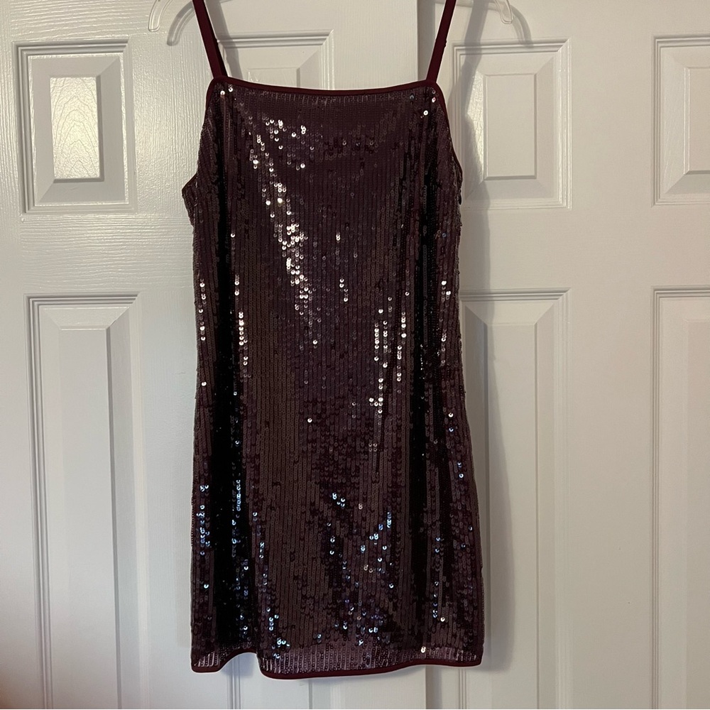 STAUD Sequin Mini Dress sz 10 - Picture 5 of 16